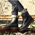 AtoZfootHouse Black lace up Solid Boot for Men (AIE-1). 