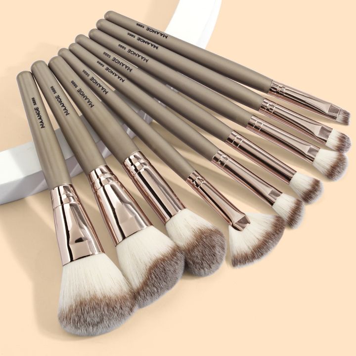 MAANGE 9pcs Professional Makeup Brushes Set Foundation Powder Eyeshadow Blending Blush Make up Brush Beauty Cosmetic Tools MAG 5886JJ