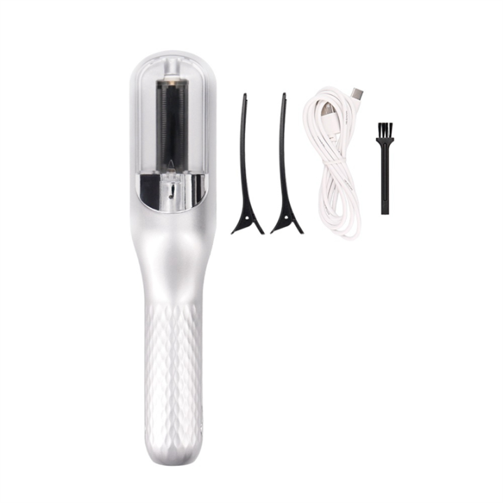Hair Cutting Machine Cordless Open Ends Hair Cutter Split End Hair Trimmer Charge Automatic Damaged Hair Care, Silver