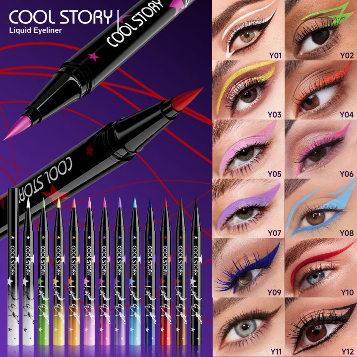 coolstory%20cool%20color%20eyeliner%20matte%20long%20lasting%20quick%20dry%20waterproof%2012%20color%20paint%20face%20color%20cross-border%20makeup%20-%20Image%202