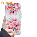 FELMYST for OPPO A5 2020 A9 2020 Back Cover Pink Flowers Pattern Soft Texture Wavy Edge Silicone Phone Case. 