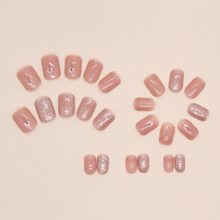24Pcs%20Short%20Elegant%20Vintage%20Flower%20Fake%20Nails%20with%20Glue%20DIY%20Art%20Design%20False%20Nails%20Wearable%20Nails%20Stylish%20Pattern%20Artificial%20Nails%20-%20Image%203