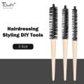Wenefang Fashion Small Round Hair Brush Pro Salon Teasing Back Hair Brushes Wood Slimline Comb Hair Brush Extension Hairdressing Styling DIY Tool. 