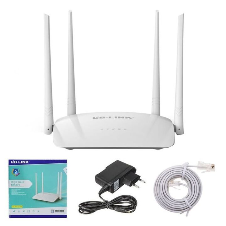 LB-Link BL-WR450H 300Mbps Wireless Router/Extender – 4 High-Gain Antennas, WiFi Repeater, Access Point, Smart DSL AP/Client Router