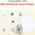6 Roll Mini Pocket Printer Sticker Paper White Pocket Printer 30 X 57mm Self-Adhesive Thermal Paper for Pocket Printer,Black on White. 