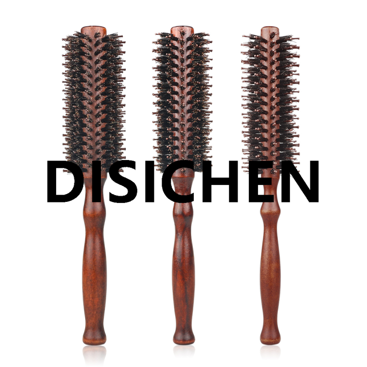 DISICHEN 6 Style Natural Boar Bristle Hair Round Brush Wood Handle Round Barrel Hair Comb Hair Roller Brush Hairdressing Styling Tools Affordable