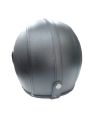 TNS Black Leather Jet Helmet. 