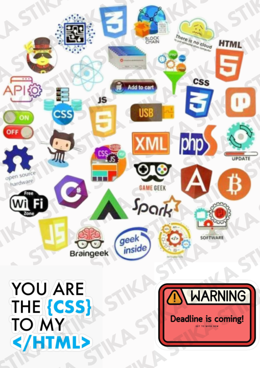 Developer Sticker Pack – Programming, Coding & Tech Vinyl Stickers for Laptop, PC, Desk & Workspace