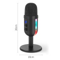 RGB Gaming Microphone for PC Computer Recording USB Condenser Microphone Podcasters Be Influencers Gamers Studio Mic Easy Install. 