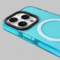Transparent neon color MagSafe phone case for iPhone 15 16 Pro Max 15pro 13 14 12 wireless charging soft silicone bumper cover. 