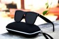 MJ Flat Top Trendy Square Matte Black Unbreakable Polarized Sunglasses For Unisex With Out Cover Only Cleaning Clothes. 