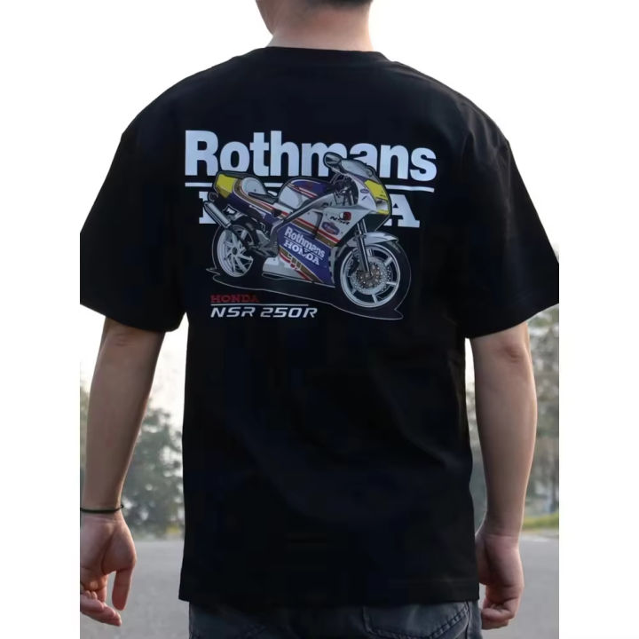 HOT%20New%20Men's%20and%20Women's%20T-shirts%20Honda%20Two-punch%20Bed%20Fire%20Fighting%20Vehicle%20NSR250P4%20L%20HRC%20Co%20Brand%20Harajufeng%20Y2k%20Short%20Sleeves%20-%20Image%202