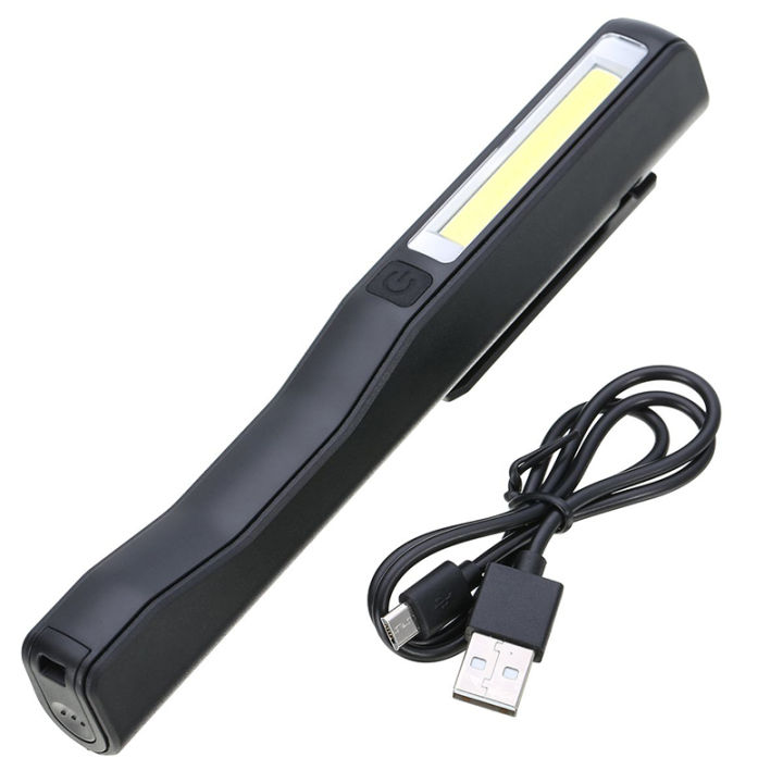Rechargeable LED COB Portable Camping Inspection Lamp Magnetic black