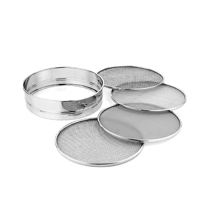 4-in-1 Stainless Steel Interchangeable Sieve Set – Versatile Flour, Spice, and Food Strainer (Atta, Maida, Chalni, Jaali)