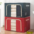 Pack Of 2 66ltr Storage Box Foldable Large Capacity Oxford Cloth Clothes Sundries Organizer Case For Household. 