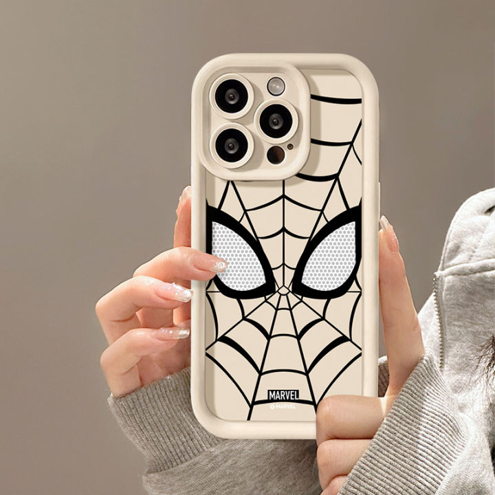 Marvel%20Spider%20Man%20Mask%20Cover%20Compatible%20for%20IPhone%2015%2011%2014%2013%206%206s%2012%20Pro%20Max%207Plus%20XR%20XS%20Max%20X%207%208%20Plus%20SE%20Angel%20Eyes%20Shockproof%20Solid%20Color%20Soft%20Case%20-%20Image%202