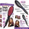 Simply Straight Ceramic Hair Straightening Brush - Black & Pink. 