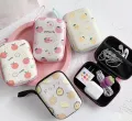Pinches Artcore Cute Cartoon Fruit Pattern Headphone Data Cable Storage Bags Charger Power Bank Rectangular Box Zipper Bag Pocket Pouch. 