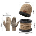 DESCENTE Minimalist Winter Set Men's Winter Hat Scarf Gloves Set Warm Knitted Windproof Outdoor Cycling Cap Neck Warmer 3 Pcs/set Cozy Knit Hat. 