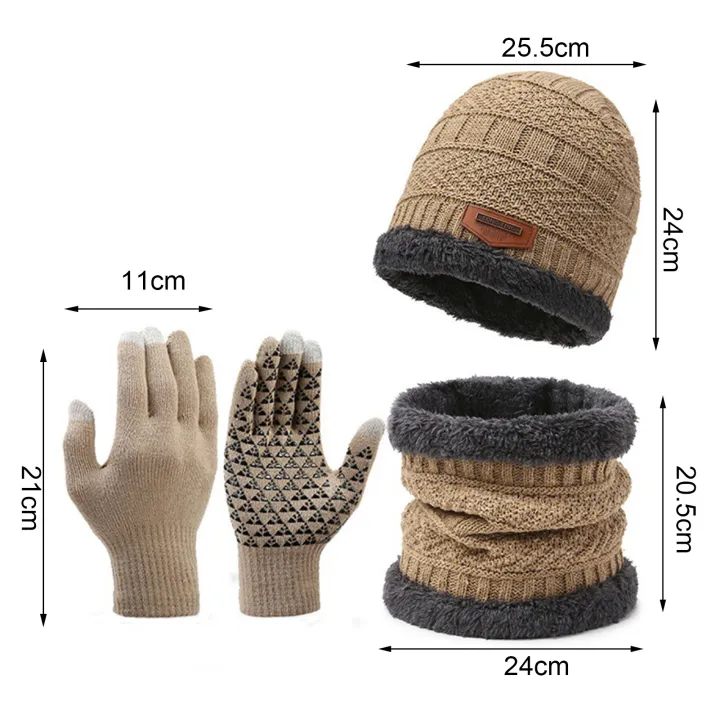 DESCENTE%20Minimalist%20Winter%20Set%20Men's%20Winter%20Hat%20Scarf%20Gloves%20Set%20Warm%20Knitted%20Windproof%20Outdoor%20Cycling%20Cap%20Neck%20Warmer%203%20Pcs/set%20Cozy%20Knit%20Hat%20-%20Image%205