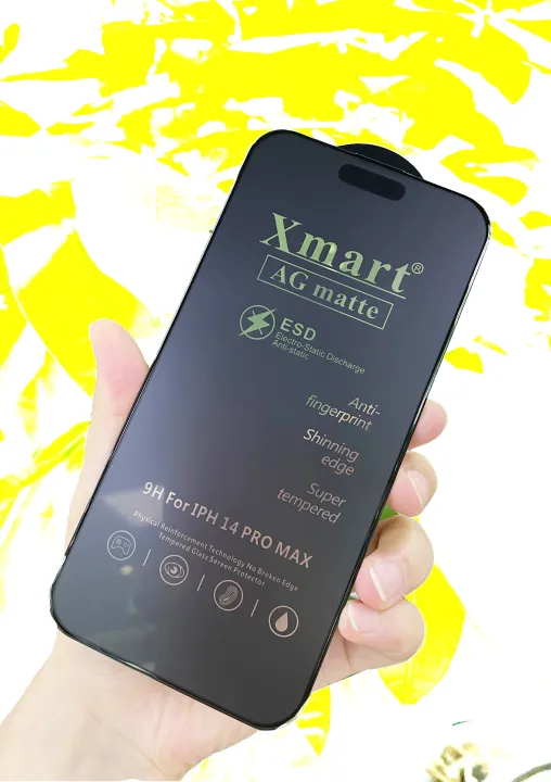 Xmart%20AG%20Matte%20Glass%20for%20iPhone%20X%20Xr%20XS%20Max%2011%2012%2013%2014%2015%20Pro%20Max%20-%209H%20ESD%20Black%20Gaming%20Tempered%20Screen%20Guard%20-%20Image%202