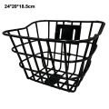 High Quality Easy To Install Bicycle Rear Basket Metal Fixed Durable Bike Rear Basket Adjustable Black Backpack Storage Children's Folding Bike Accessories. 