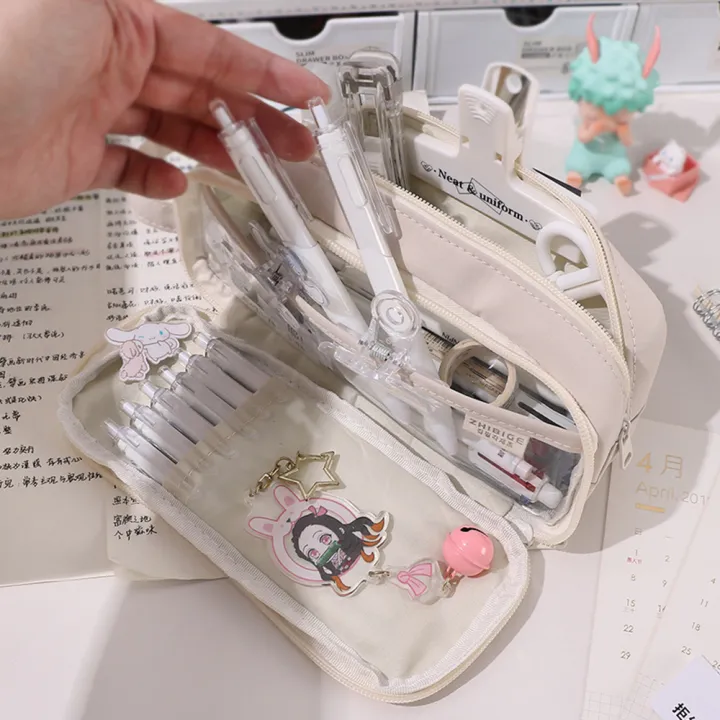 Zipper%20closure%20Pencil%20case%20Stylish%20Large%20capacity%20Ins%20style%20Pen%20pouch%20Pouch%20design%20Transparent%20Stationery%20holder%20for%20Students%20Office%20workers%20Art%20-%20Image%206