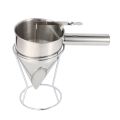 Stainless Steel Piston Funnel with Support for Sauce Cream Dosing Funnel for Sauce. 