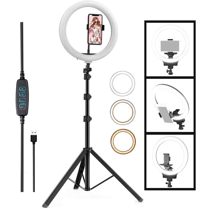 30Cm%20Selfie%20Led%20Ring%20Light%20With%207%20Fit%20Tripod%20Stand%20%7C%20Dimmable%203%20Light%20Modes%20-%20Image%202