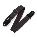 Levy's Leathers MC8C-BLK Cross Inlay - Guitar Strap - Black. 