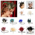 Trendy Elegant Feather Headband 1920s Vintage Cosplay Dress Headwear Makeup Party Headdress Stage Performance. 
