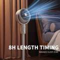 Electric Rechargeable Pedestal Fan – Remote Control, 90°-180° Auto Oscillating & Height Adjustable Table Fan with 5 Speeds & Timer for Home, Office & Outdoor Use. 