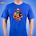 Binay Embroidery Anime Design Royal Blue (Unisex) Cotton T-Shirt For Men & Women - Fashion | T-Shirts | Unisex | Upper Wear |. 