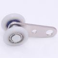 NAMUNY Pack of 10 45X19 mm Metal Bearing Pulley Blocks with 2 Plastic Wheels for Cabinet Sliding Doors. 