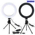 Anedshaop 【New Arrivals】18CM Dimmable Photography LED Selfie Ring Light Camera Phone Original Ring Lamp 10 inch With Table Tripods For Makeup Video Live Studio. 
