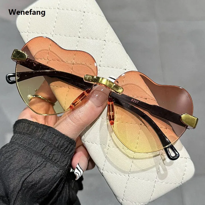 Wenefang%20Rimless%20Heart-Shaped%20Sunglasses%20Designer%20UV%20Protection%20Fashion%20Rimless%20Sun%20Glasses%20UV400%20Gradient%20Lens%20Love%20Heart%20Shades%20for%20Women%20Men%20Beachwear%20Casual%20Accessories%20Summer%20Fashion%20-%20Image%202