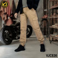 VIRJEANS (VJC836) Cargo Box Joggers 6 Pocket Pant For Men-Khaki. 