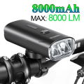 Bicycle Rechargeable Handle Power Headlight 8000mAh 8000mAh Bicycle Lighting Lumens Bicycle Mobile Flashlight C Mountain Bike Road H. 