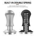 1 PCS 58Mm Espresso Tamper Premium Barista Tools Tamper Stainless Steel with Spring Thread Bottom Silver. 