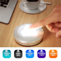 JINMY 10 Pack LED Battery-Powered Wireless Night Tap Lamp Stick-on Push Safe Lights for Hallway Closets Cabinets, Silver. 