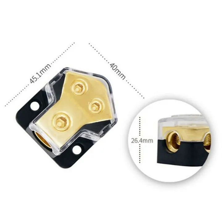 12V%20Power%20Distribution%20Block%20Car%20Audio%20Splitter%202%20Way%200/2/4%20Gauge%20in%204/6/8%20Gauge%20Out%20Ground%20Distribution%20Block%20Amp%20-%20Image%202
