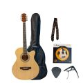 Mantra Karma Acoustic Guitar [Non EQ] With Bag, Pick, String, Strap And Capo. 
