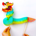 1pc  DIY Paper Dragon Craft Material Chinese New Year DIY Dragon Decor Chinese Dragon Dance Three-Dimensional Pull Flower EATOP. 