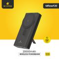 MY Power  20000mAh Powerbank| 15W Wireless Magsafe Powerbank | Fast Charging Powerbank | Portable Slim Powerbank | 22.5W Usb Output |  20W PD Output | Analog  battery Indicator Display |Black  Colour |  MFlow F20 |. 