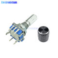 1 Set EC11 Rotary Encoder Code Switch Digital Potentiometer 360 Degree with Knob 7 Pins Shaft Dia. 6mm*20mm for Arduino. 