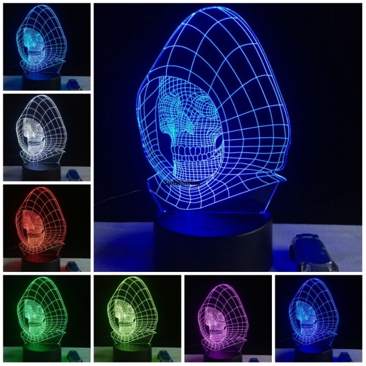 Orchid Toys Gift Table Table Lights Night RGB Bulb Lights 3D Alien Skull Eagle LED Mood Multicolor Remote Control Halloween Para
