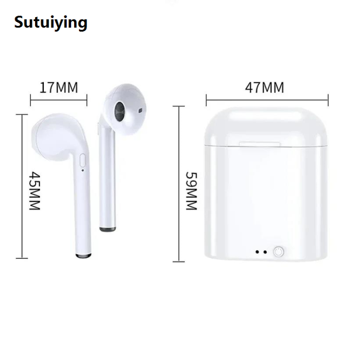 Sutuiying I7 MINI Wireless Bluetooth Earphone Stereo Earbuds Headset Sports New style Wireless Headphones With Charging Box For All Smart Phone