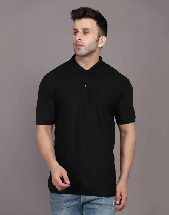 Men%20Regular-Fit%20Cotton%20Pique%20Polo%20Shirt-Black%20Summer%20wears%20-%20Image%202