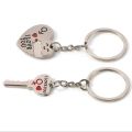 ARELENE 1 Set Teardrop Shape Of Waterdrop Cremation Urn Necklace & 1 Pair You Heart Shape Couple Key Chain Ring. 
