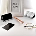 High-End Creative Metal Table Organizer Cellphone Holder Stainless Steel Business Card Holder Business Card Storage Name Tag Display Rack Name Card Display Stand. 
